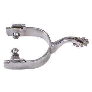 Éperon de cheval occidentale en acier poli, bois massif - Product Image 1