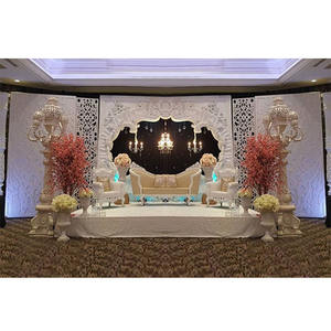 Marcos traseros de fibra de escenario de recepción real Marcos traseros de fibra de escenario de boda musulmana Marcos de escenario de boda asiáticos impresionantes - Product Image 1
