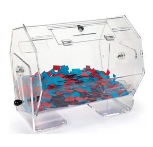 Large Size Acrylic Countertop Raffle Ticket Tumbler Drum with Locking Door