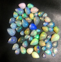 Cabochon éthiopien en pierre précieuse multi-feu poli en forme de poire naturelle pour bijoux bague prix de gros
