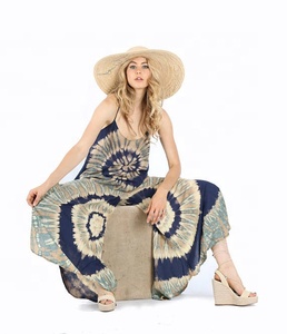 ชุดเดรสยาวชายหาดของผู้หญิงชุดเอี๊ยมชายหาดผ้าเรยอนมัดย้อมล่าสุด2024 - Product Image 1