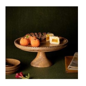Plateau de service rond en matériau naturel Plaque de centre de table en bois pour décoration de mariage Cupcake et porte-dessert - Product Image 4