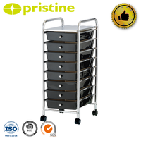 Muebles de almacenamiento para el hogar MIT DIY, cajón de almacenamiento de plástico de 8 niveles, oficina, hogar, sala de estar, cromado, moderno, ahorro de espacio