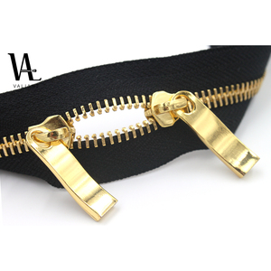 #3 #5 #8 #10 Popular <b>Clothes</b> Accessories Personalized Designer Two sliders O style shiny <b>gold</b> zipper for bag - Product Image 1