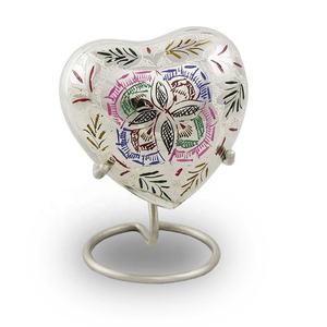 Urna de cremación de recuerdos pequeños en forma de corazón metálico de alta calidad superventas para cenizas humanas/suministros funerarios - Product Image 3