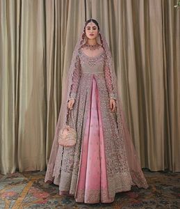 NEW----INDIAN/PAKISTANI ELEGANT EMBROIDERY ON <b>BRIDAL</b> <b>JACKET</b> WITH LEHENGA DRESS Embellished ZARDOZI work for Wedding@2021 - Product Image 1