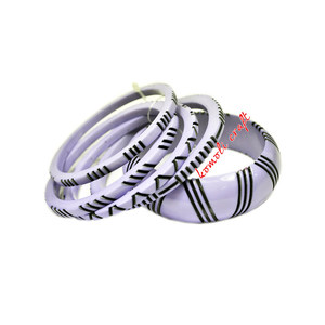 Purple lines custom jewelry wholesale resin <b>wooden</b> bracelet <b>bangle</b> - Product Image 1