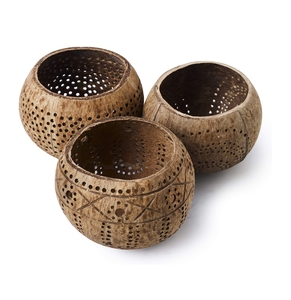 Portavelas de candelita de coco ecológico hecho a mano de Vietnam cuencos de concha artística para decoración del hogar regalos del Día de San Valentín - Product Image 1
