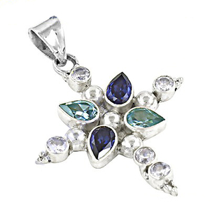 Collar con colgante de plata para mujer más vendido de Zirconia cúbica múltiple, joyería fina, disponible a un precio asequible desde la India - Product Image 1