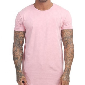 Vente en gros T-shirts personnalisés pour hommes en coton à manches courtes avec impression couleur unie logo anneau filé - Product Image 1
