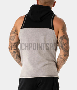 Lo último en camisetas sin mangas con capucha y logotipo de alta calidad para hombre, camiseta sin mangas con corte muscular para culturismo, sudaderas con capucha para gimnasio - Product Image 3