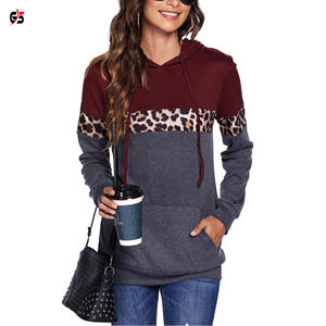 Sweat à capuche décontracté pour femmes, vêtements d'extérieur, mode Patchwork, manches longues, respirant, Logo personnalisé, bon marché, vente en gros, - Product Image 4