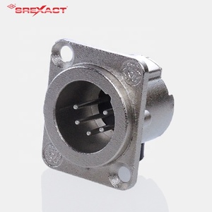 Conector de montaje en panel XLR de 5 pines macho con carcasa de metal con contactos de latón niquelado 7.5A Clasificación de corriente - Product Image 1