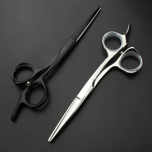 Professional Top Quality <b>Barber</b> Hair Cutting Black Stainless Steel Flat <b>Blade</b> Hair Scissors with Customer logo - Product Image 2