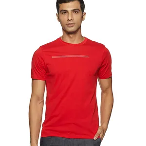 Оптовая продажа из пакистана, Мужская футболка с круглым вырезом красного цвета, Мужская футболка