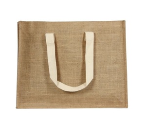 Bolsas de compras de arpillera de yute azul ecológicas del fabricante de la India con impresión de logotipo personalizado, bolsa de yute lisa de moda, serigrafía - Product Image 2