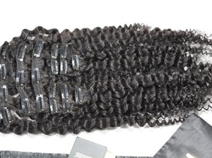 Extensión de cabello humano indio rizado profundo, pelo humano puro de 12 grados, 7 piezas - Product Image 4