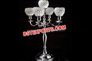 Nuevo Centro de Mesa Moderno con Base de Globo de Cristal, Plateado, Ligero, Color Personalizable, Atractivo para Bodas y Eventos - Product Image 2