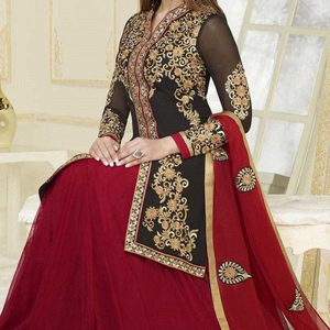 BEAUTIFUL--TRENDY EMBROIDERY on <b>JACKET</b> WITH LEHENGA WITH--HAND--ZARDOZI WORK--for Party/ DAILY BASE=2021 - Product Image 1