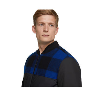 Blouson aviateur bleu léger pour homme avec manches longues et col montant pour l'hiver - Product Image 5