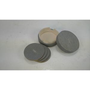 Lot de 4 sous-verres en laiton shagreen avec bordure, modèle DAPHOCO 0064, 0,12x0,12x0,05, personnalisables, pour bijoux et mode - Product Image 6
