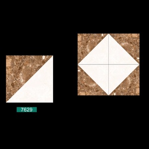 Carrelage de sol en porcelaine polie double couleur aspect pierre texture 40x40cm - Product Image 5