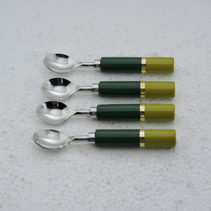 Mango impreso esmaltado y cuchara de té de acero inoxidable, Juego de 4 piezas para juego de cubiertos al por mayor, juegos de vajilla, gran oferta - Product Image 4