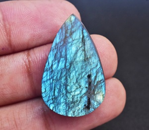 Cabochon en Labradorite druse, pierre précieuse naturelle multi-flash, 1 pièce, pour collier - Product Image 4