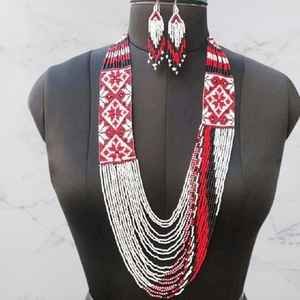 Glass Seed <b>Beaded</b> Multicolored Designer Classic Necklace <b>Sets</b> - Product Image 1