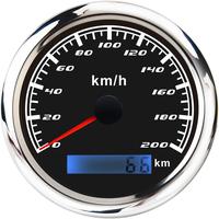 Layar LED Putih 85mm Perlindungan UV Pelek Baja Tahan Karat 316 300KHM Speedometer GPS Elektrik Dengan Pengukur Odometer untuk Mobil