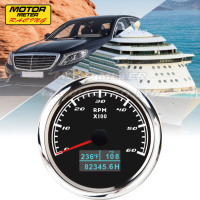 Baru untuk AM485RPM-6000 3-1/3 "85Mm Cincin Aluminium Wajah Hitam Tahan Air Pengukur Multifungsi 6000 RPM GPS Tachometer