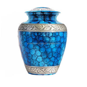 Aluminium Handmade Engraving Cremation Urns for Human Ashes Jar <b>Stone</b> Finishes Brass Cremation Urn for Human Ashes - Product Image 4