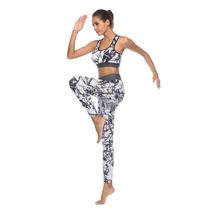 Yoga Set Women Gym Wear Set Suit Best Quality High Waist Seamless <b>Legging</b> & <b>Top</b> Sublimation Gym Wear Set Women Street Wears - Product Image 1