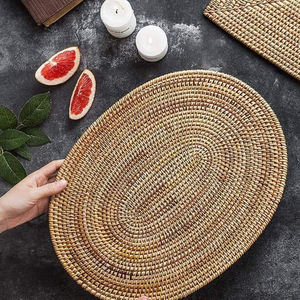 Eco Friendly Rattan Plant Fiber Woven Handmade Craft Oval Tablemat <b>Placemat</b> Manufacturer Price Handicraft Made in Vietnam - Product Image 5