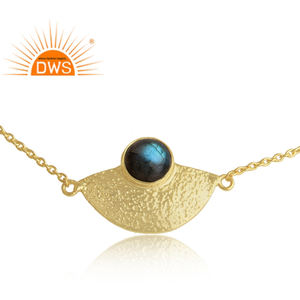 Yellow Gold Plated <b>Sterling</b> <b>Silver</b> Party Wear <b>Bracelet</b> for Women Labradorite Gemstone Jewelry Manufacturer Classic Collection - Product Image 2