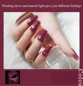 Гель-лак для ногтей от производителя 30 цветов Блестящий отражающий Гель-лак светящийся в темноте мерцающий диско-Алмазный гель