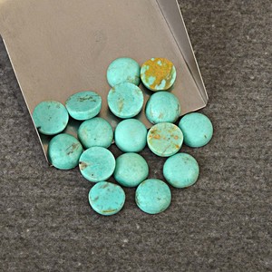Cabujones sueltos de tamaño personalizado con forma brillante redonda cortados 100% piedras preciosas turquesas de Arizona Natural, accesorios de joyería al por mayor - Product Image 2