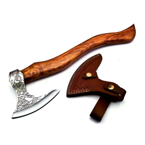 Handmade Viking <b>axe</b> custom handmade tomahawk <b>camping</b> <b>axe</b> with leather sheath - Product Image 2