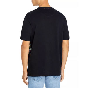 Camiseta negra bordada informal para niños y hombres, diseño personalizado, cuello redondo, estilo libre, a petición del cliente - Product Image 2