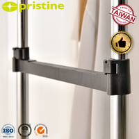 Porte-vêtements double en métal avec barres extensibles et roulettes pour le rangement à domicile