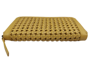 Cartera de mano de estilo bohemio para mujer, bloqueo RFID, cuero anudado, múltiples ranuras para tarjetas, bolsillo largo, cremallera, bordado al aire libre - Product Image 2