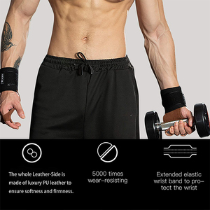 Sangles de poignet de gymnastique en cuir, sangles de levage du poids, Protection de la paume complète pour l'entraînement, nouveau Design - Product Image 5