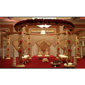 ชุดแมนแด็ปไม้ดีไซเนอร์ทันสมัยสำหรับงานแต่งงานอินเดียงานอีเวนต์สไตล์ใบไม้ที่ไม่เหมือนใคร Mandap DST ส่งออกที่ดีที่สุดผู้ผลิตแคนาดา - Product Image 1