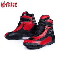 Botas de motocicleta de microfibra, botines cortos de Moto de carreras, impermeables, para montar en la calle, Motocross, Chopper