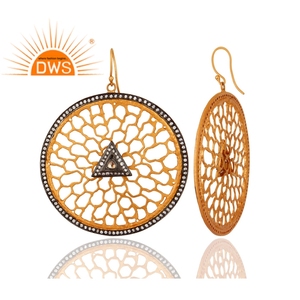 Filigree สีขาวเซอร์โคเนียเงินห้อยตะขอต่างหูเครื่องประดับอัญมณี925เครื่องประดับเงินสเตอร์ลิงผู้ค้าส่ง - Product Image 3