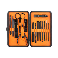 Accessoires de manucure, Kit avec pinces à ongles, ciseaux, push, limes, pinces pour le visage, 23 pièces