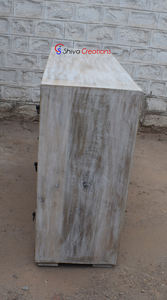 Meuble de salon sculpté en bois de manguier indien massif à 6 tiroirs pour la maison - Product Image 4