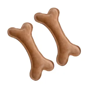 Leather Bone Chew Indestructible Dog Toys Customized Pet Toys Sustainable SUD Toy 50 30 Work Days 100 Pcs Sudesh Art OEM/ODM T/T