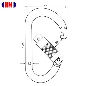 Mousqueton d'alpinisme en aluminium à verrouillage par torsion 25KN pour le sauvetage - Product Image 2