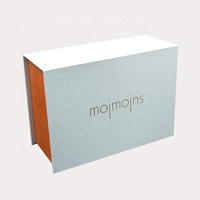 Carpeta de Regalo de Papel Artístico Personalizada, Caja Vacía de Embalaje Blanca Brillante con Lazo